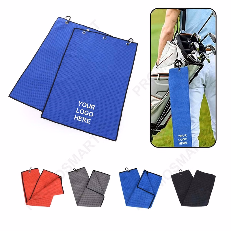 Embroidered Microfiber Waffle Golf Towel
