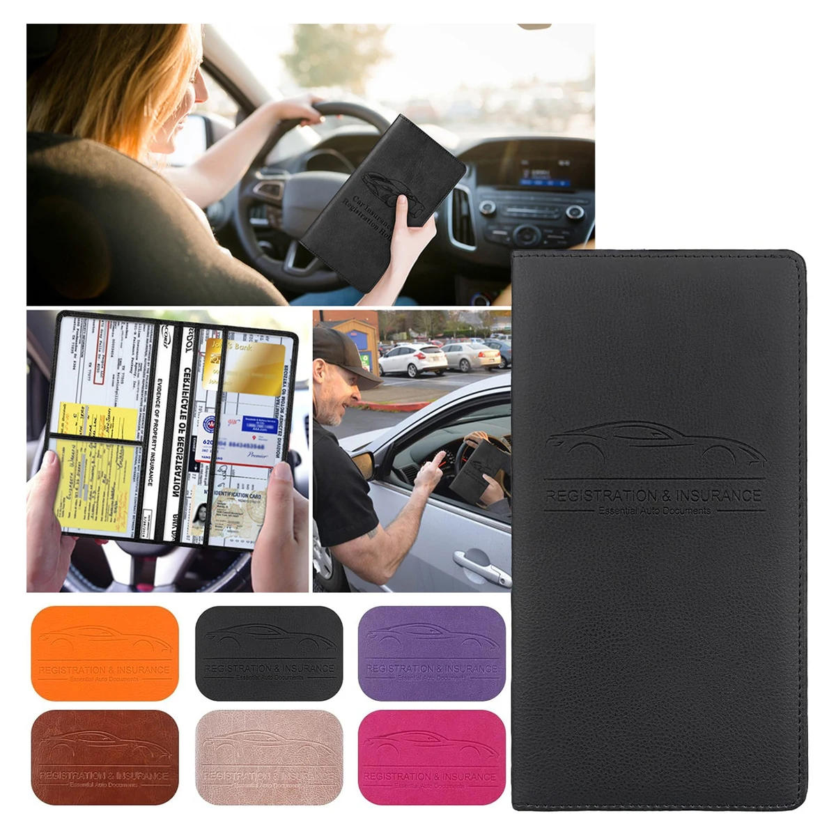 Magnetic Car Travel Leather Document Case 1