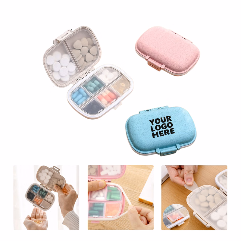 MOQ50 Portable 8-Compartment Sealed Pill Box Organizer