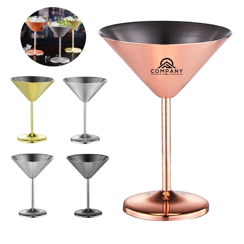 8oz 304 Stainless Steel Metal Wine Glasses Elegant Drinkware Goblets Martini Glasses Cup 1