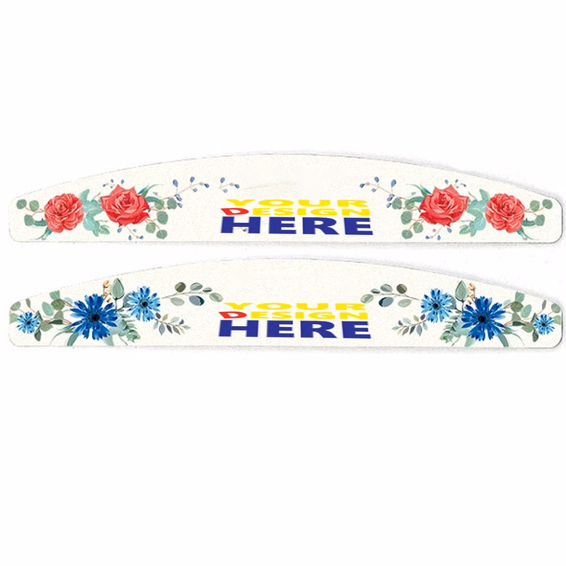White Sandpaper Nail Files Custom Full Color