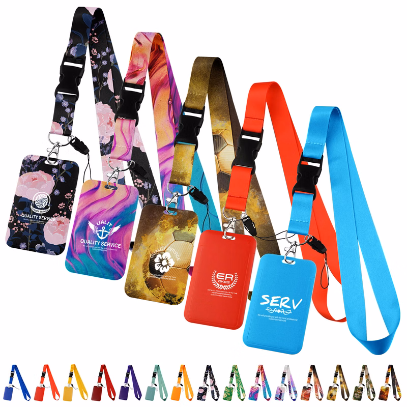 Vertical Version Work Permit Card Holder With Hanging Rope
