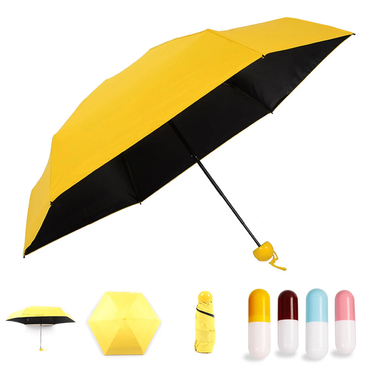 UV Resistant Capsule Case Collapsible Umbrella 1