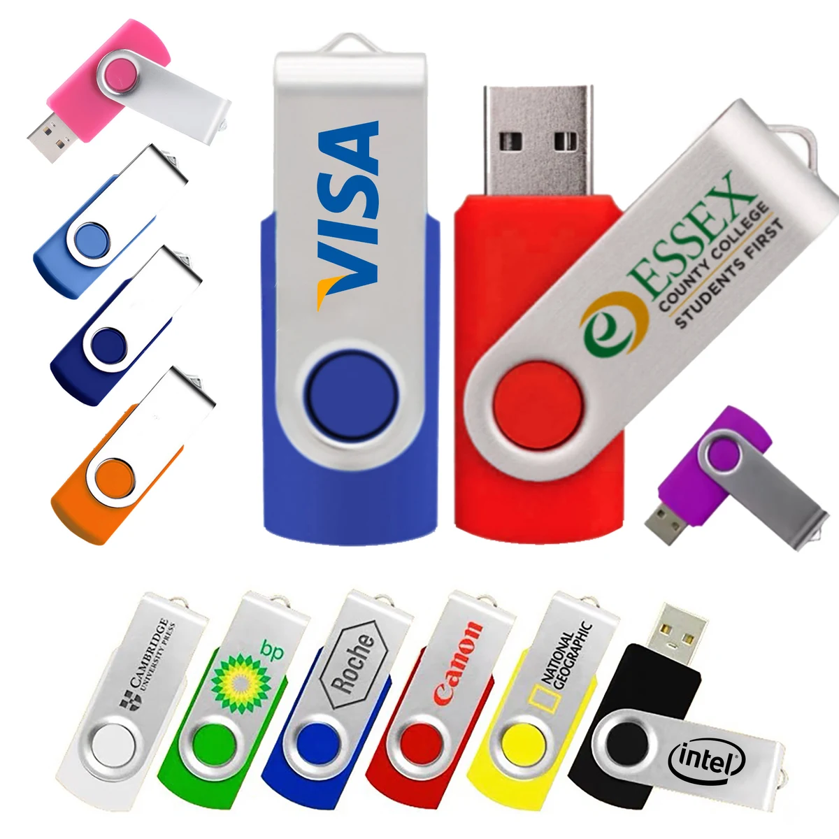 2GB USB Flash Drive with Metal Swivel Cover 1