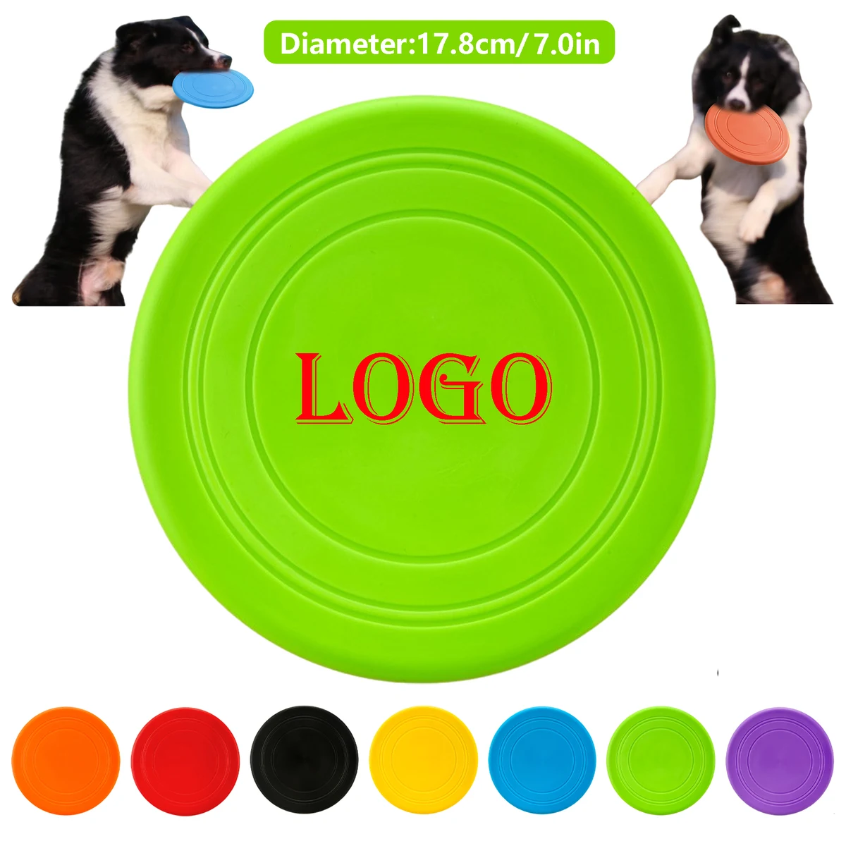 7-Color TPR Dog Training Flying Disc - Chew-Resistant Fetch Toy for Active Puppies (7in Lightweight 1