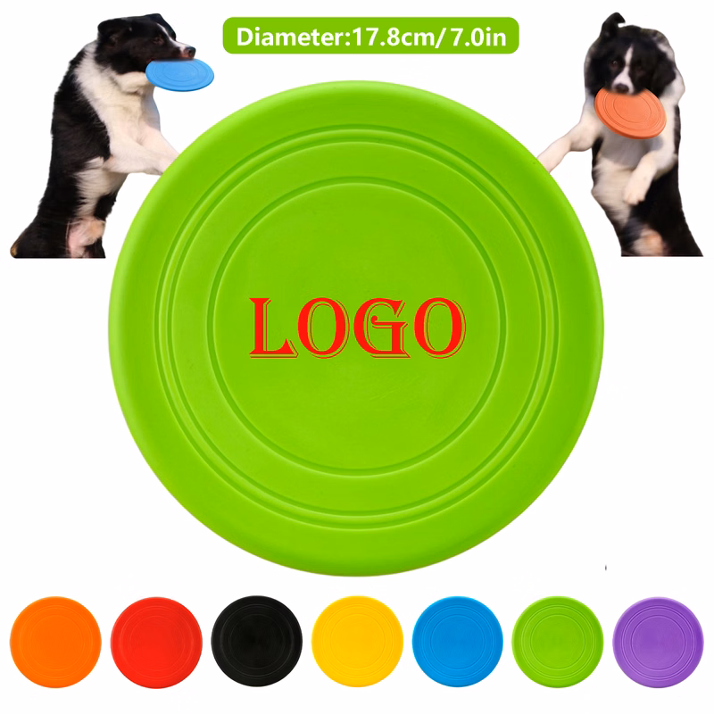 7-Color TPR Dog Training Flying Disc - Chew-Resistant Fetch Toy for Active Puppies (7in Lightweight