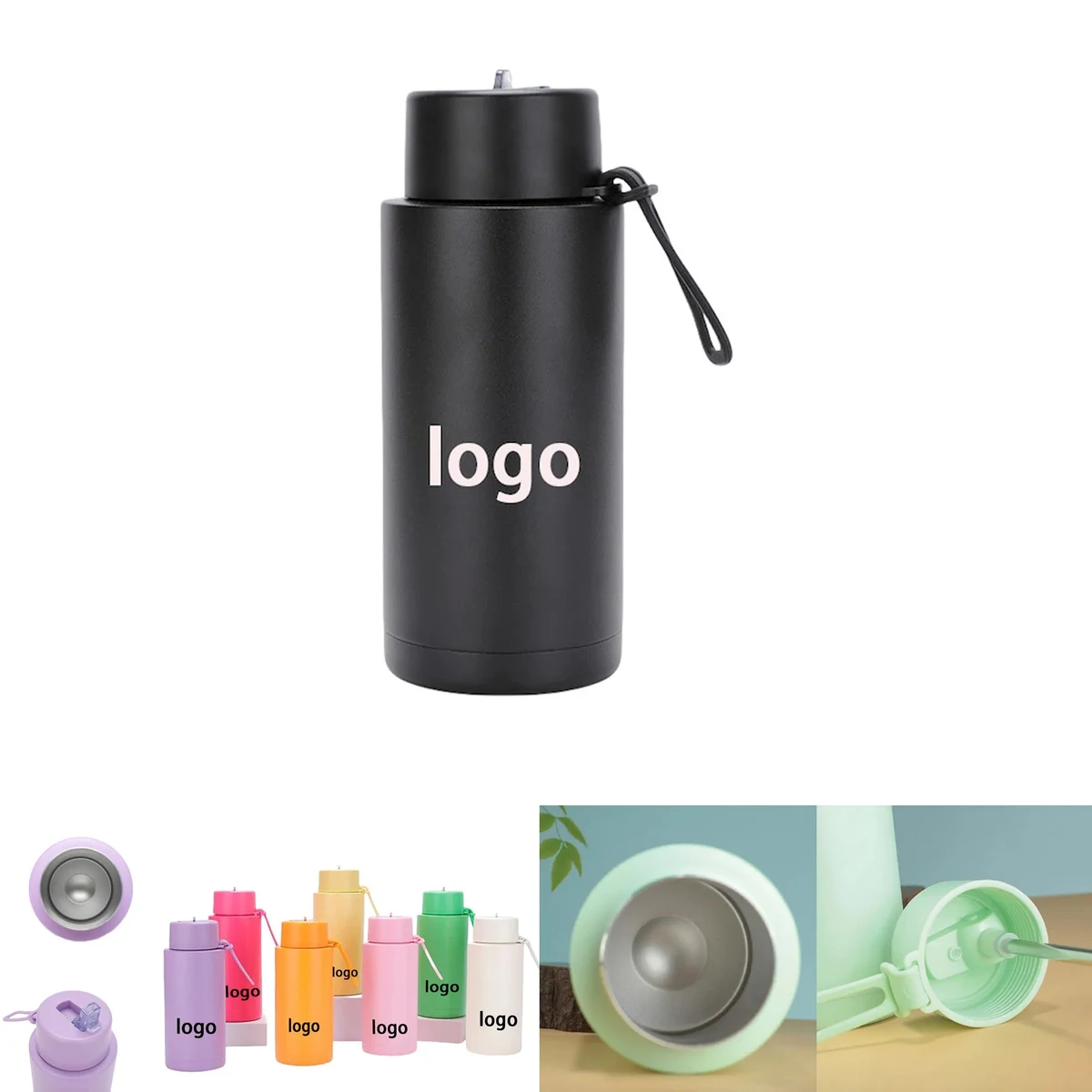 Stainless steel handle straw cup, thermos cup 1