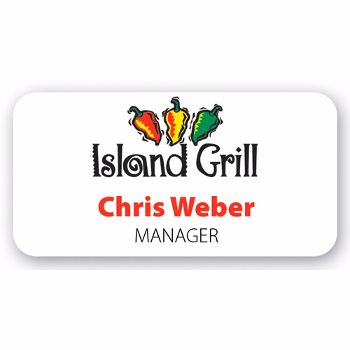 Laminated Name Badge (1.75"x3.5") Rectangle