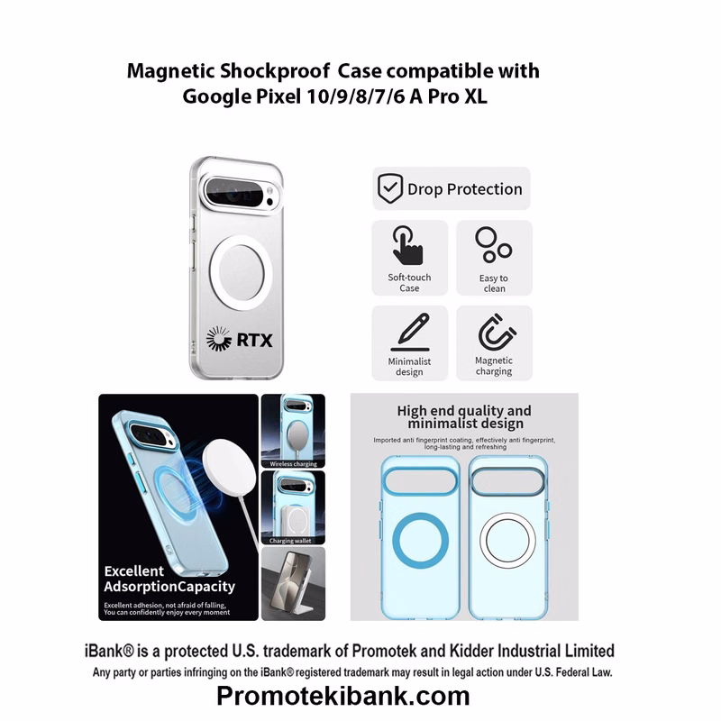 iBank® Magnetic Shockproof Case for Google Pixel 10/9/8/7/6 A Pro XL + Tempered Glass