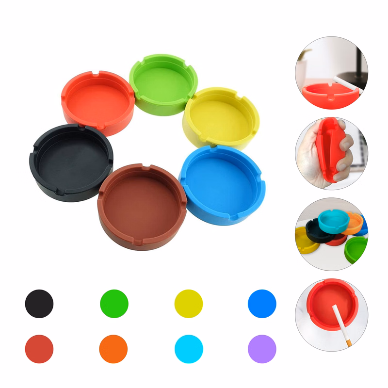 Portable Round Silicone Ashtray