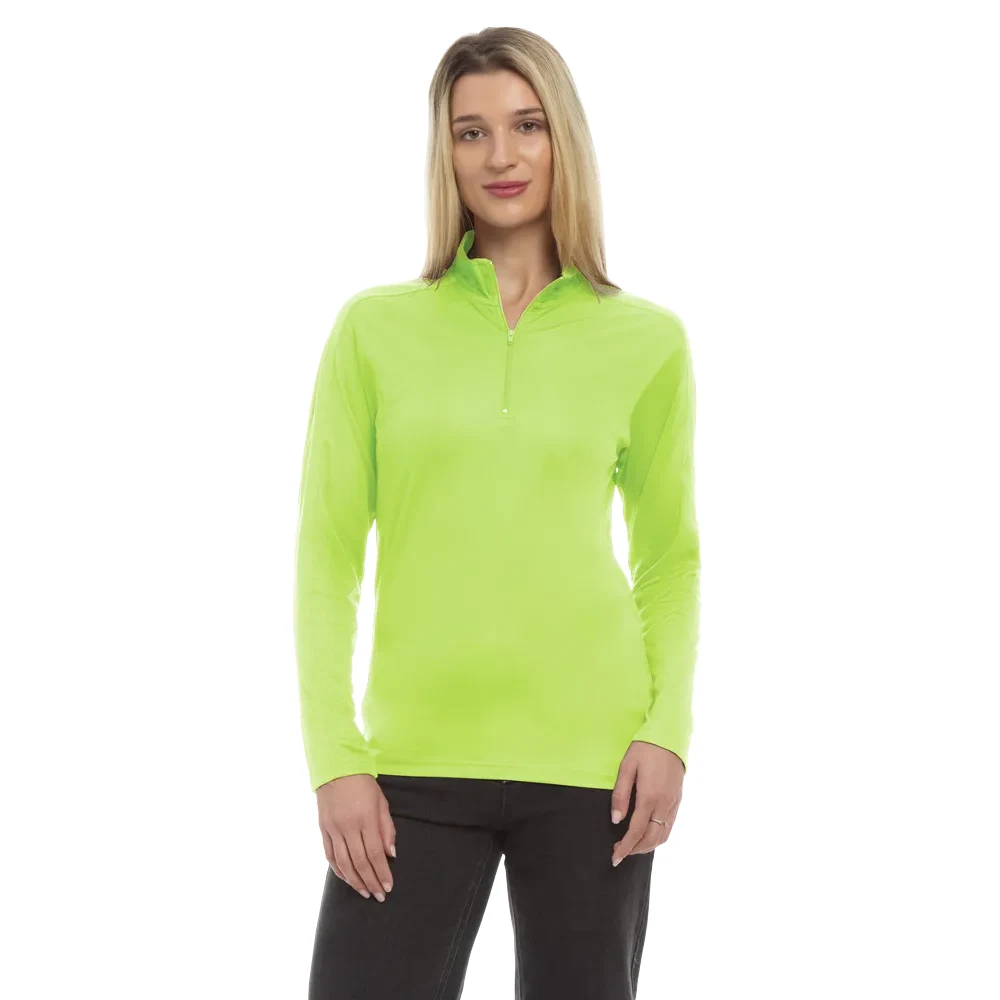 Ladies' Wicking L/S Solid Zip Pullover, custom hoodie or sweatshirt with logo imprint 1