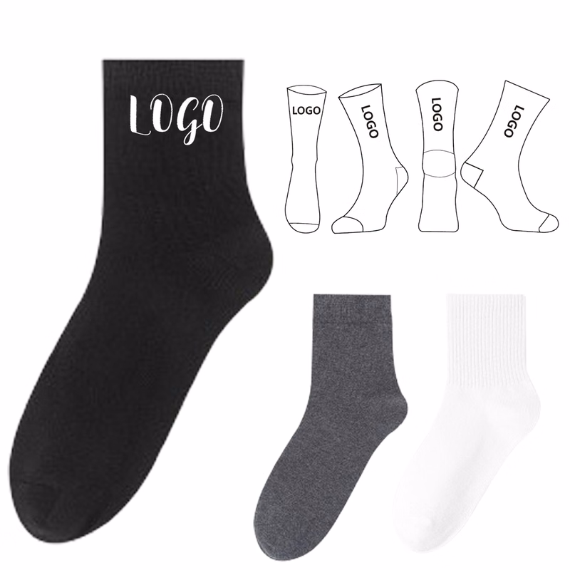 Cotton Jacquard Patterned Crew Socks