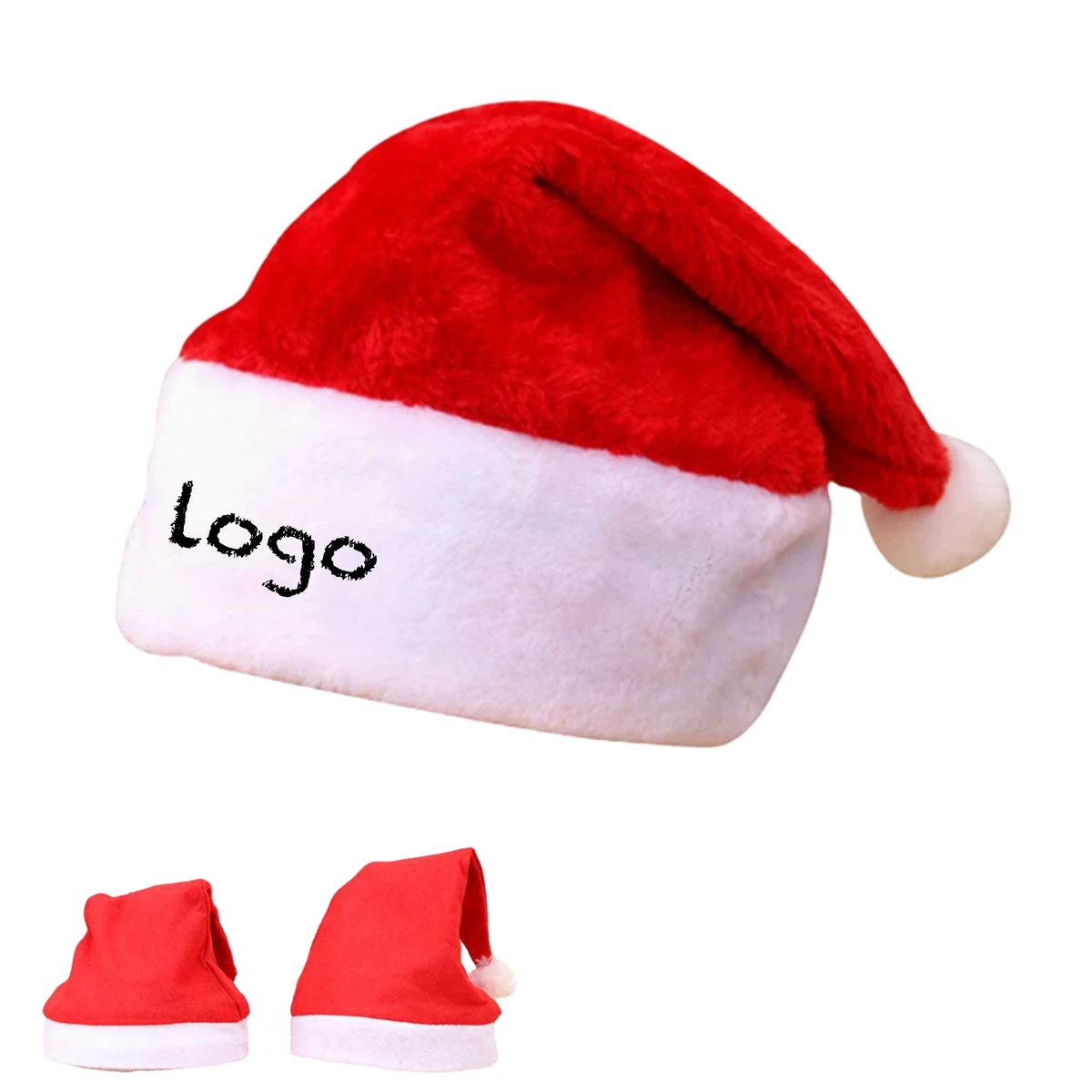 High-Grade Thickened Gold Velvet Short Plush Christmas Hat 1