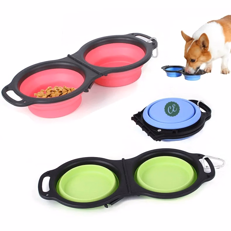 Portable Travel Pet Feeder Bowl 2 in 1