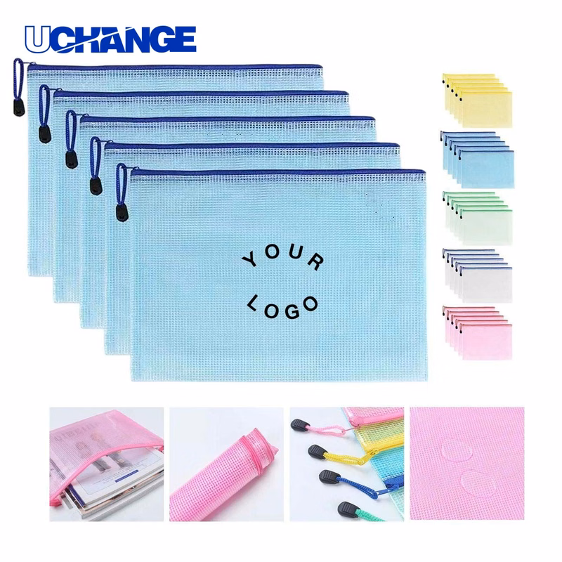 A4 PVC Grid Zipper Pouch Organizer