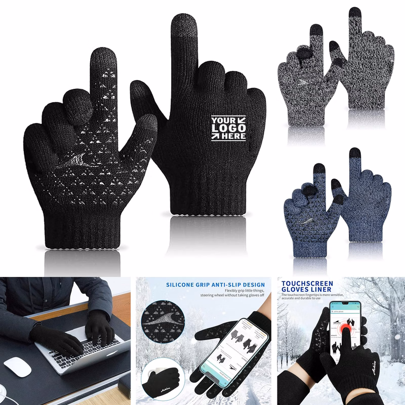 Men Women Upgraded Thicken Touch Screen Anti-Slip Silicone Gel Winter Gloves