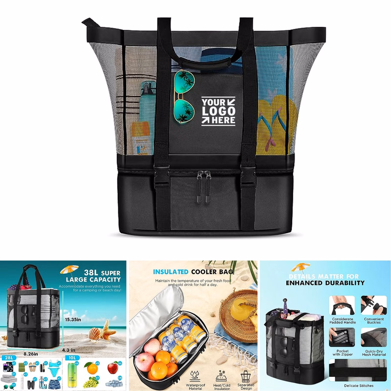 MAX Capacity 38L 150lbs Ultra Durable Detachable Beach Cooler Tote Bag