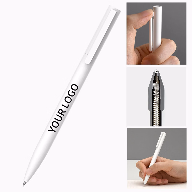 5.5 Inch White Click Pen with Smooth Writing Ink