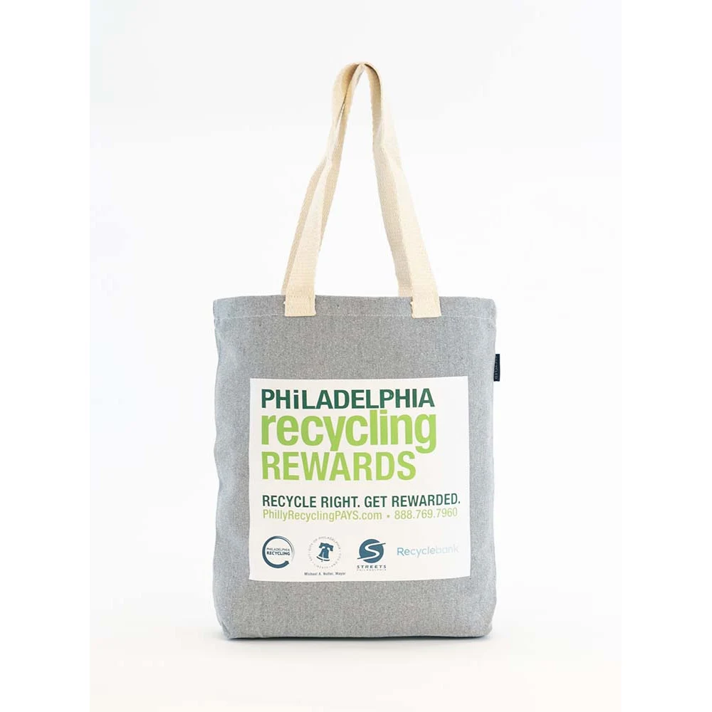 "LIMESTONE" Recycled Cotton Tote Bag 13.5x3.5x13.5" 1