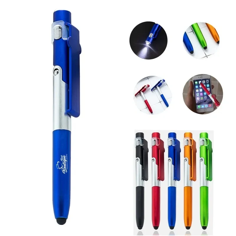 4 in 1 Ballpoint Pen with Tip Led Light Foldable Phone Stand 1