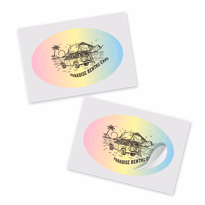 1.25" x 2" Oval Foil Sticker