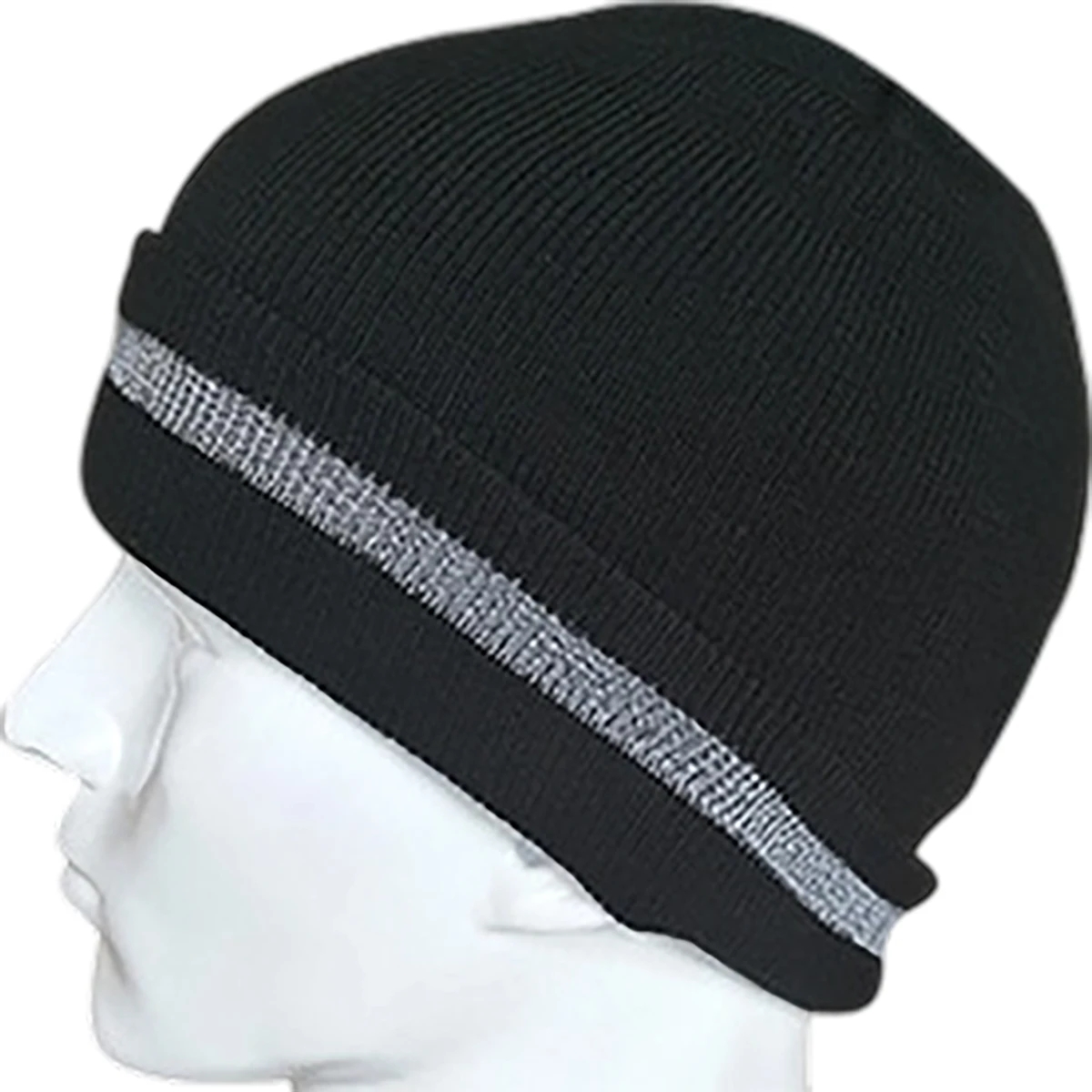 Reflective Knit Beanie With Woven Label 7" x 11" 1