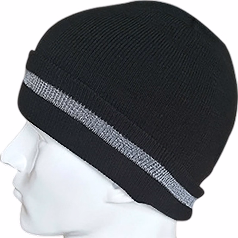 Reflective Knit Beanie With Woven Label 7" x 11"