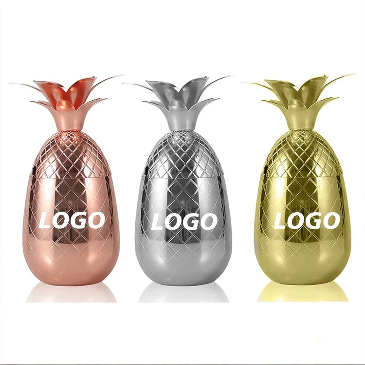 Custom 14 oz Stainless Steel Pineapple Cup 1