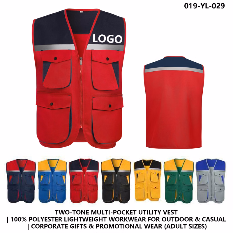 Work Vest ?C Multi-Pockets & Color Block, Custom Logo