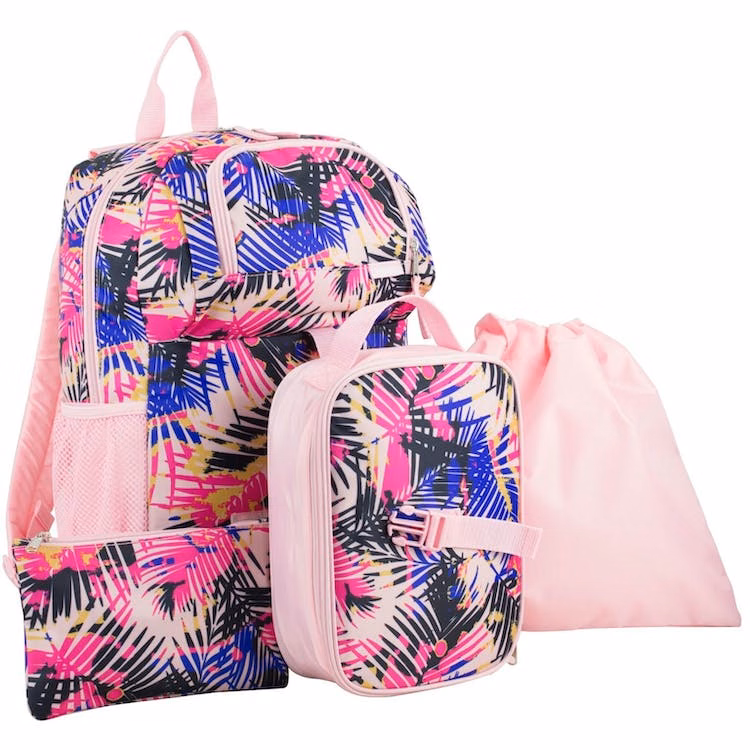 18" Backpack Combo Sets - 4 Pieces Palm Leaves