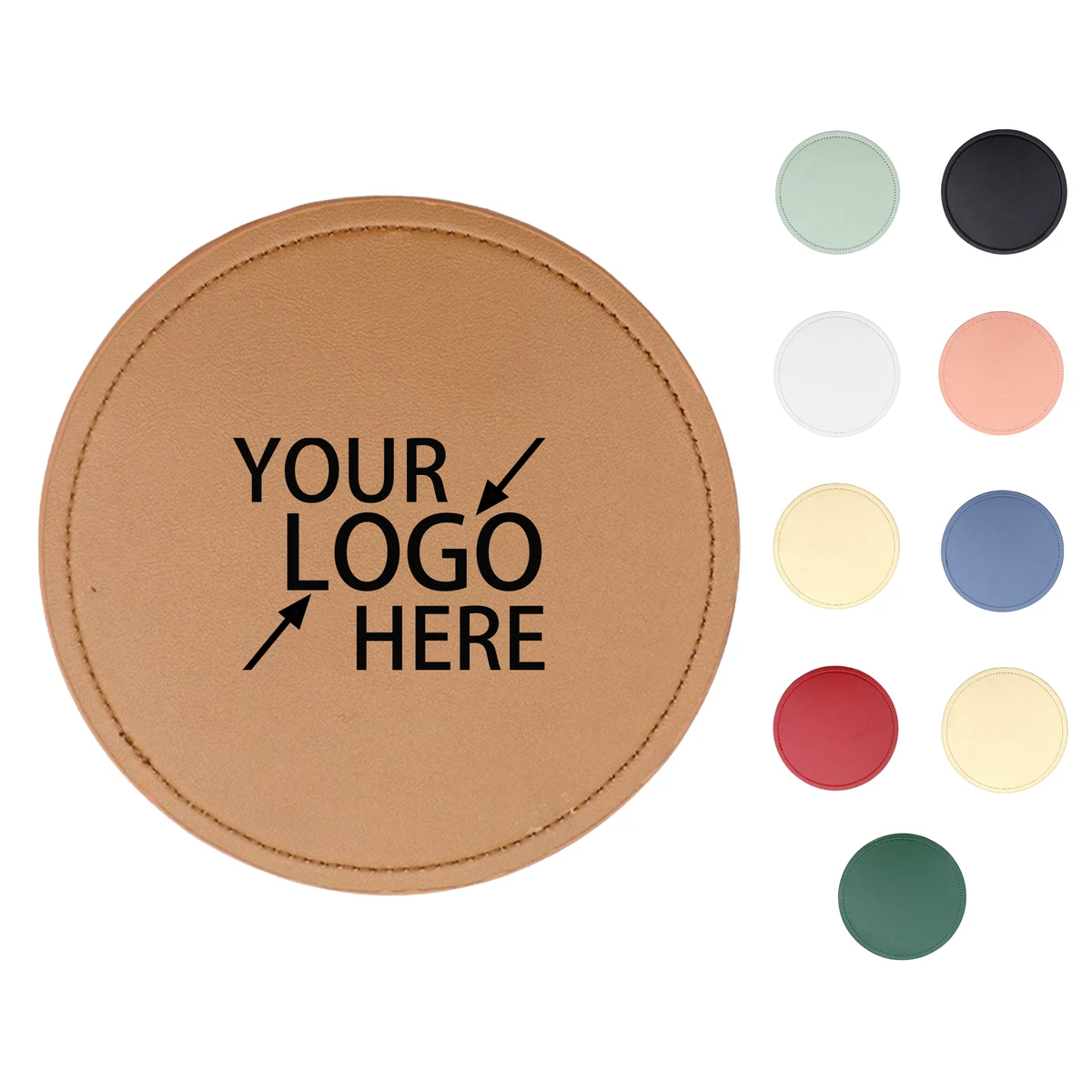 Circular PU Leather Coaster 1