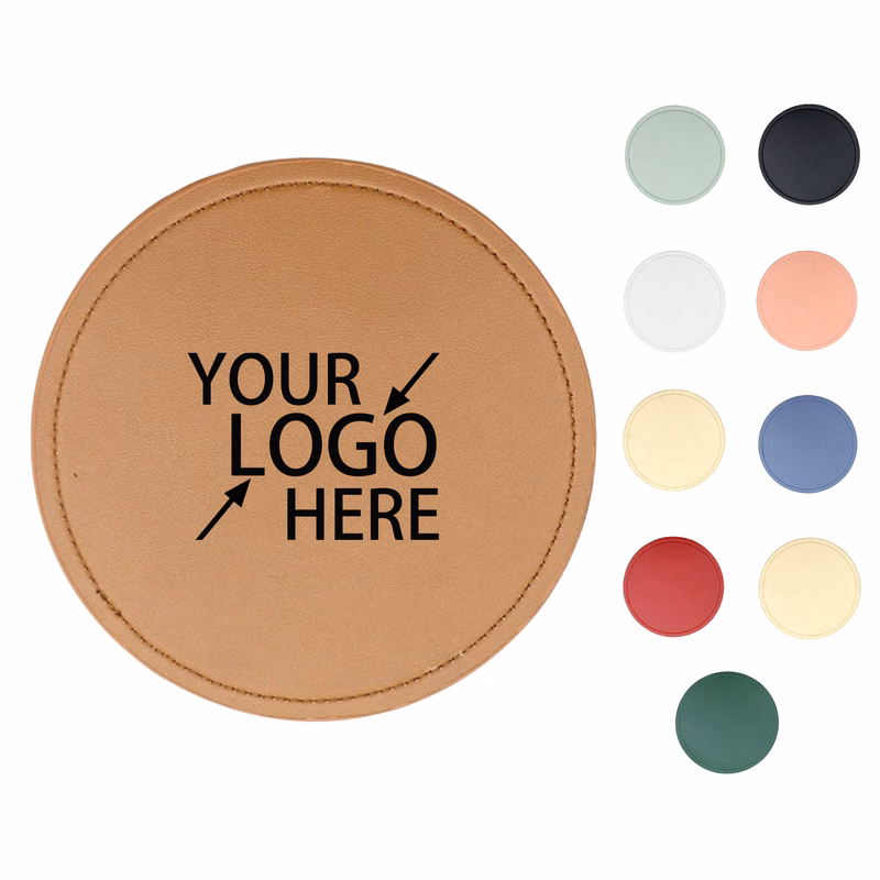 Circular PU Leather Coaster