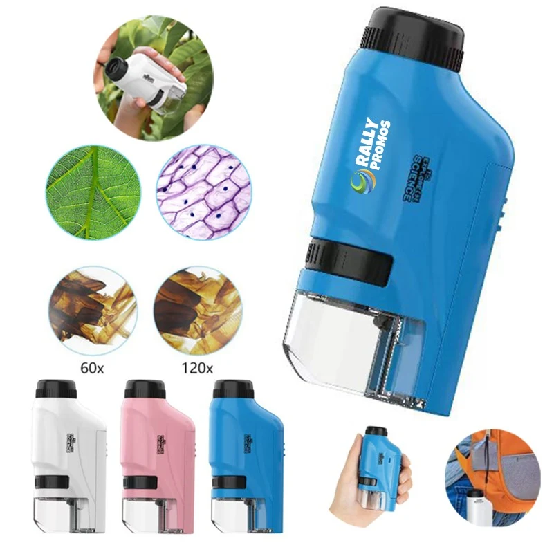 Pocket Microscope With LED Lighted Stem Handheld 1