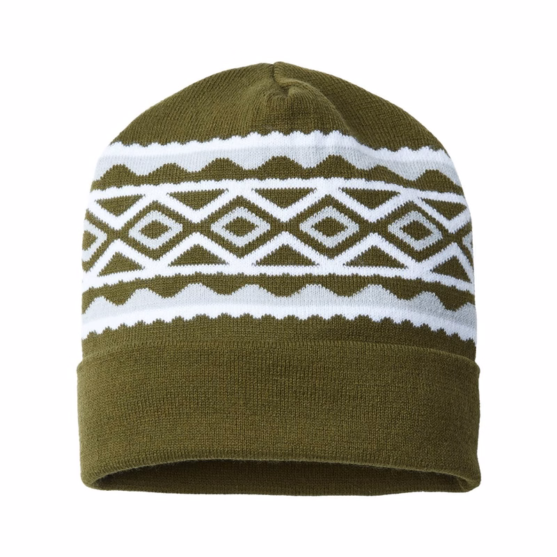 USA- Made Diamond Cuffed Beanie - RKD12