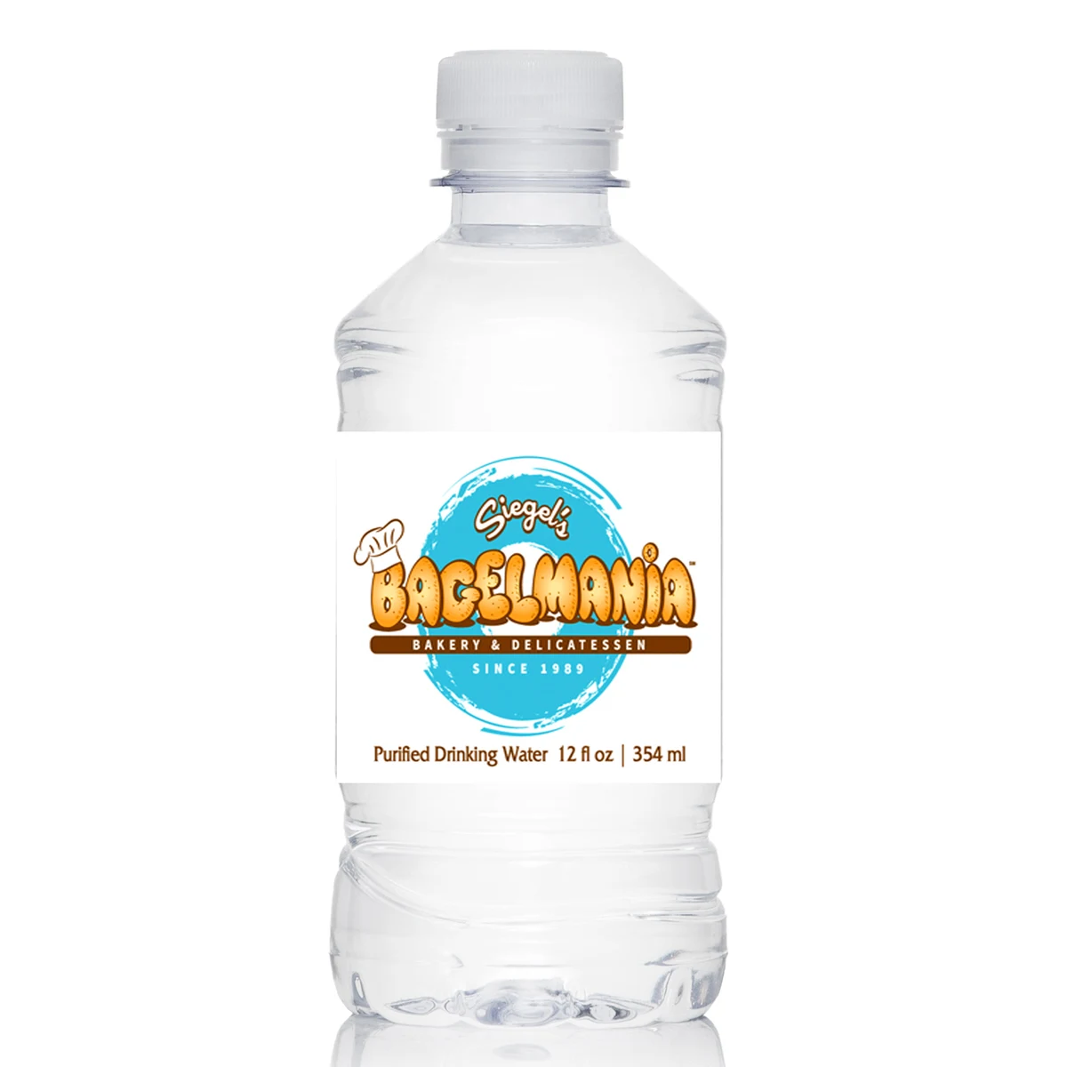 Purified, 12 oz. Chubby Plastic Water Bottle, Flat Cap 1