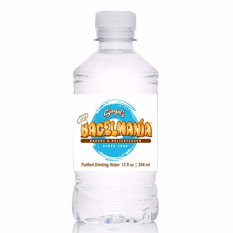 Purified, 12 oz. Chubby Plastic Water Bottle, Flat Cap