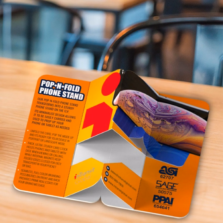 Pop-N-Fold Business Card Phone & Tablet Stand