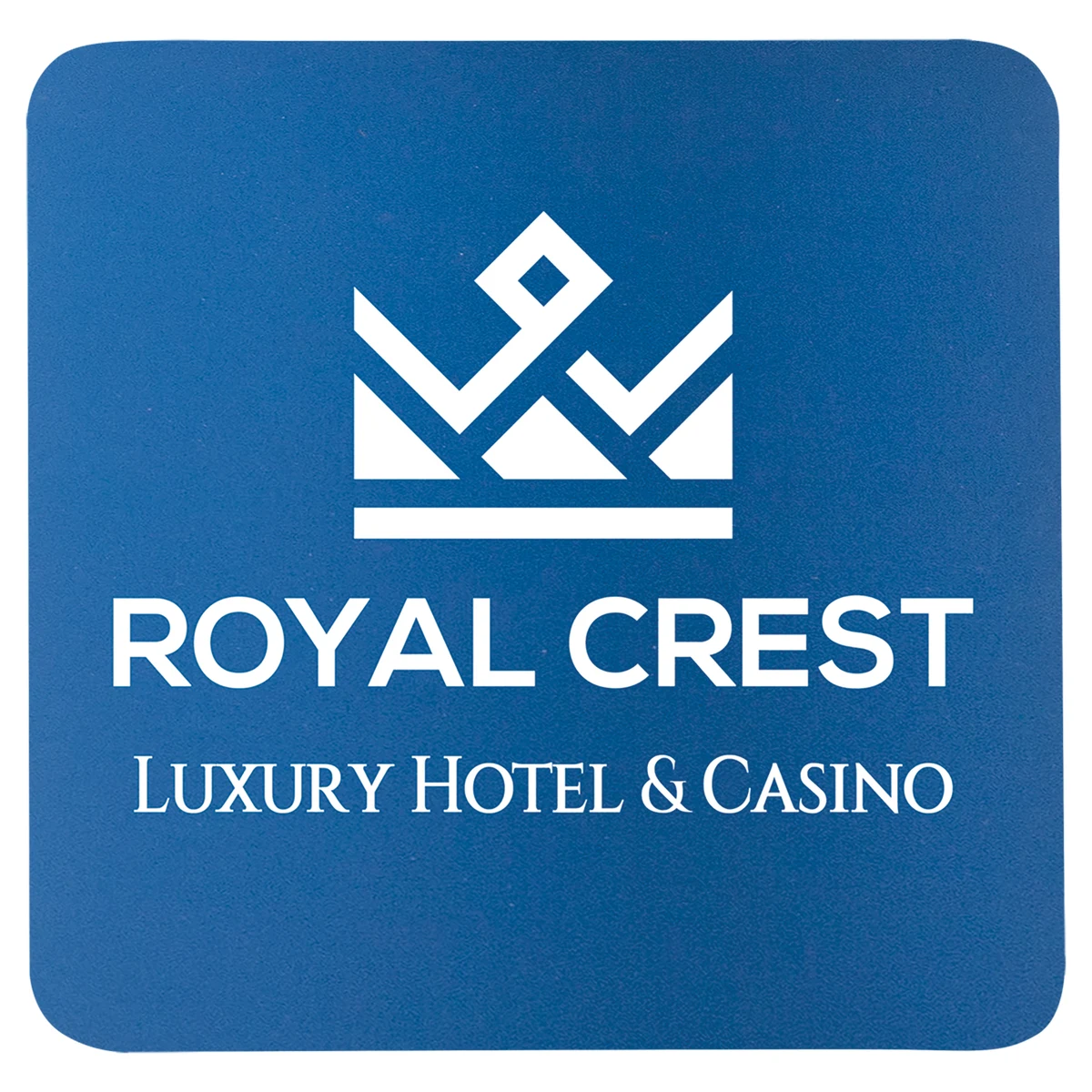 3 3/4" x 3 3/4" Square Blue/White Silicone Coaster 1