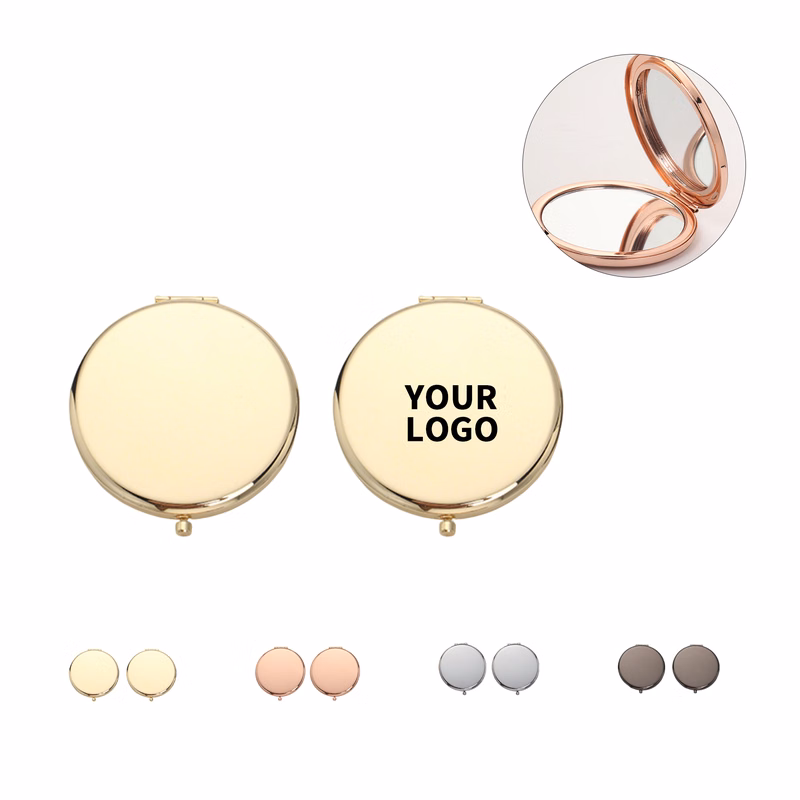 Metal Glass Compact Makeup Mirror