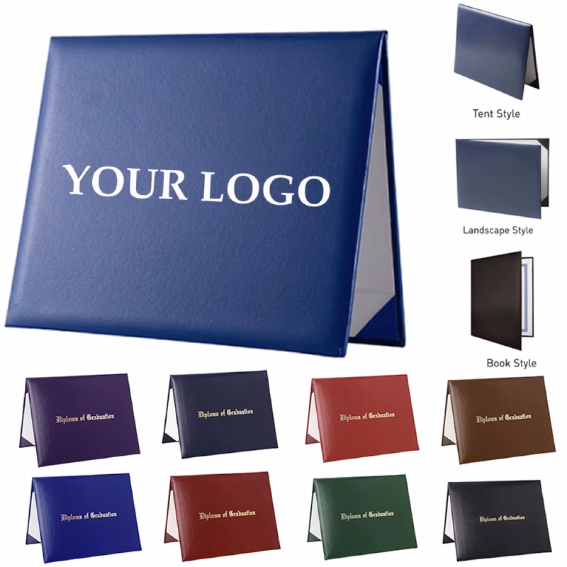 High Quality Customize PU Leather Certificate Holder Folder