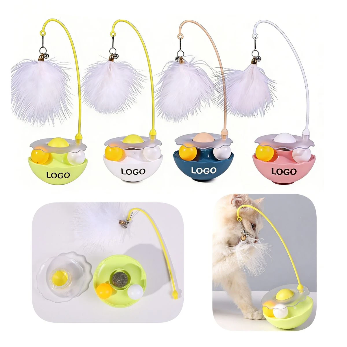 Cat Self Play Tumbler Toy with Catnip Bell 1