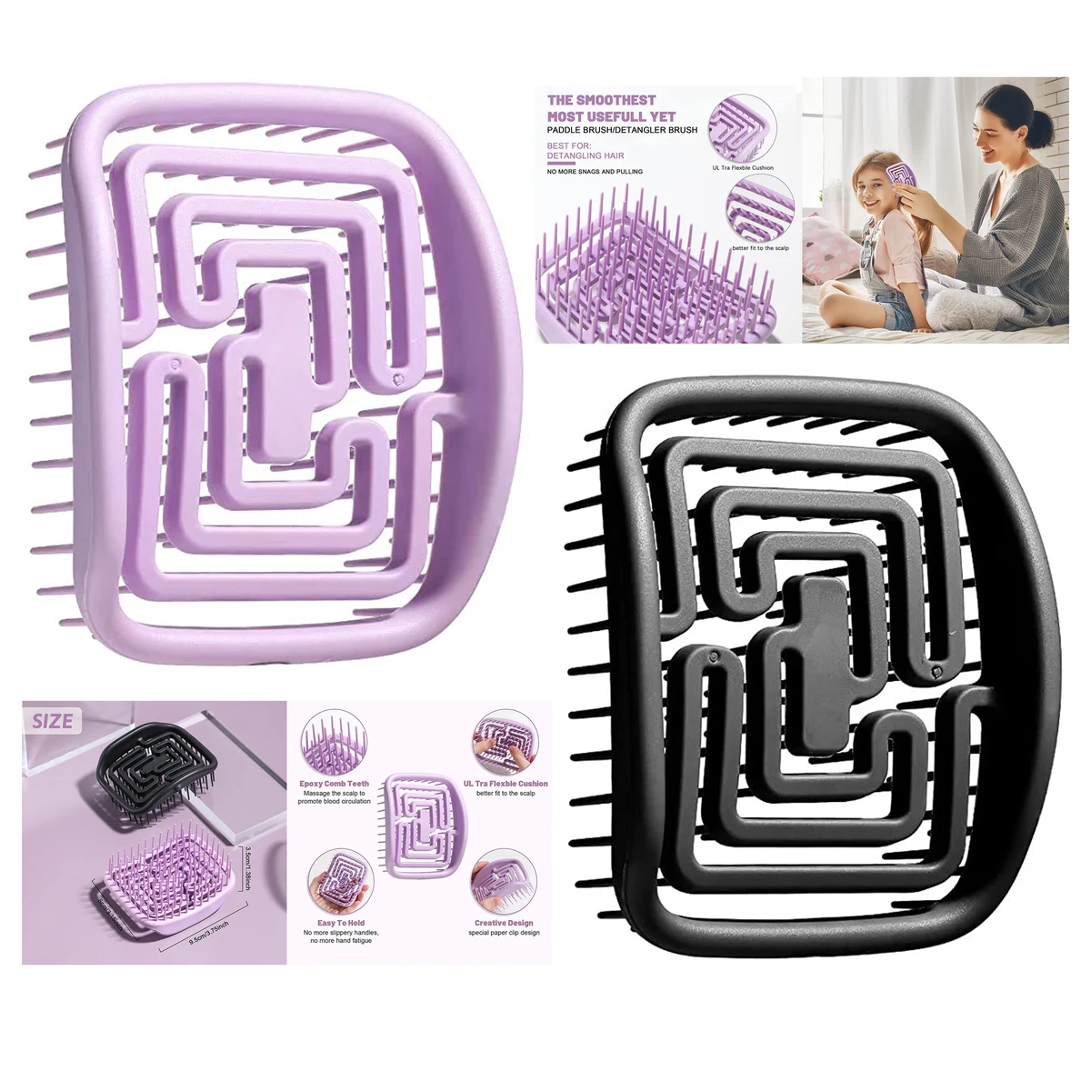 Detangling Hair Brush Oneleaf Hairdressing Comb 1
