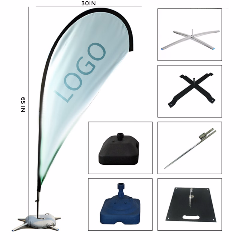MOQ 10 PCS Drop Shaped Water Filled Flag