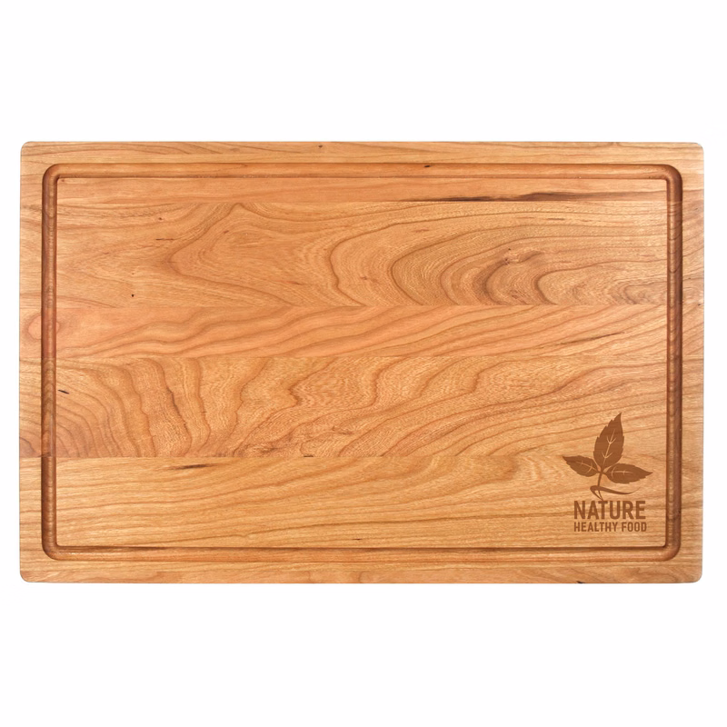 11" x 17" x 3/4" Cherry Cutting Board with Juice Groove