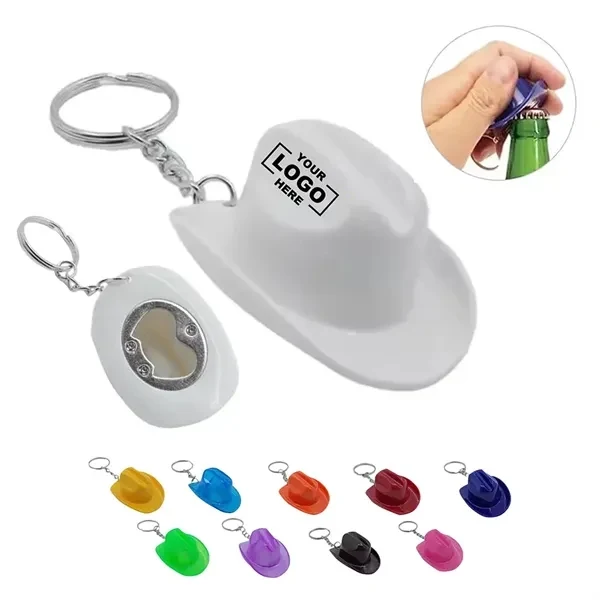 Cowboy Hat Bottle Opener Keychain for Commutes, Fitness and Travel 1