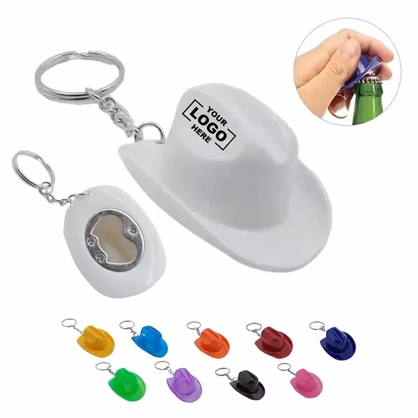 Cowboy Hat Bottle Opener Keychain for Commutes, Fitness and Travel