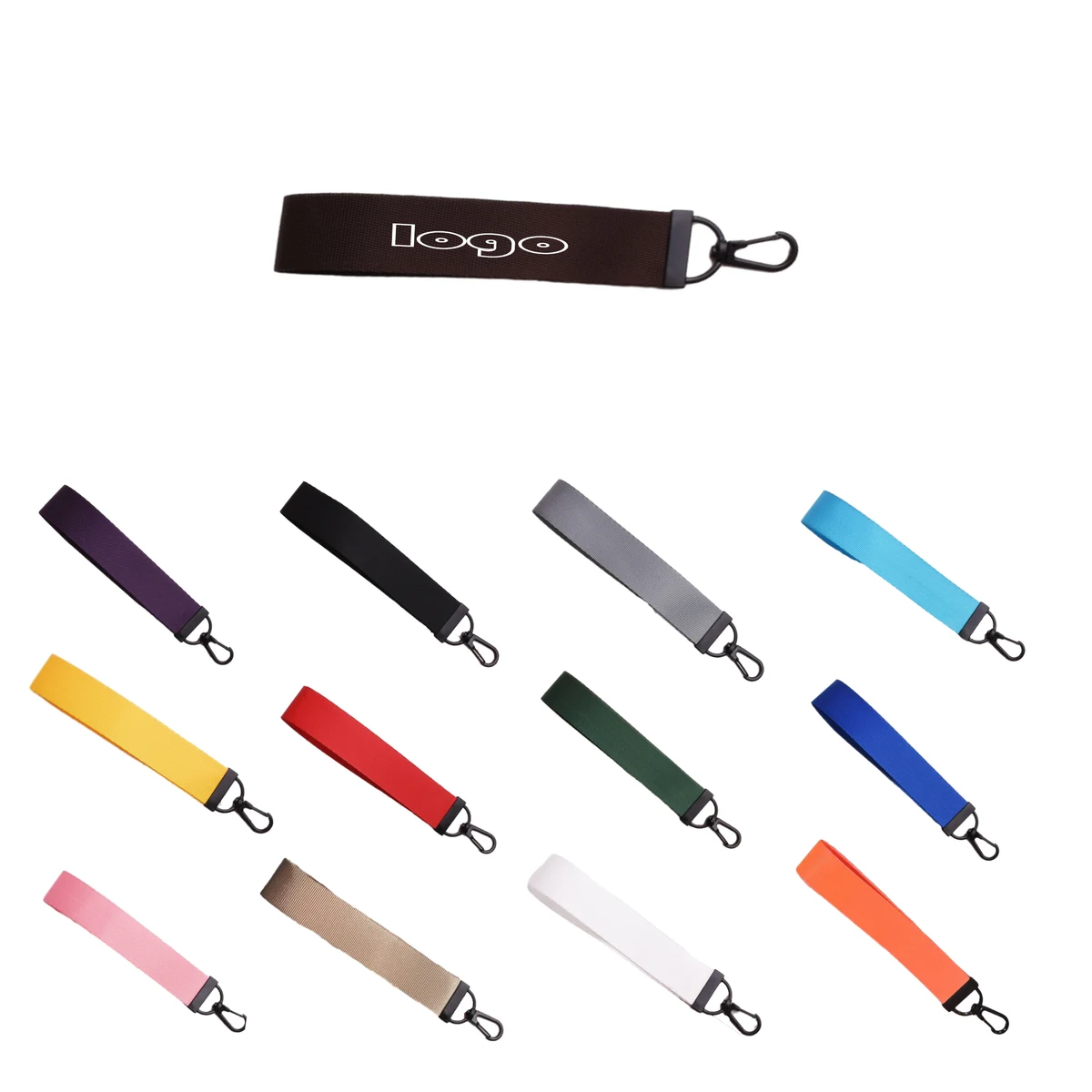 Solid-Color Woven Ribbon Keychain 1