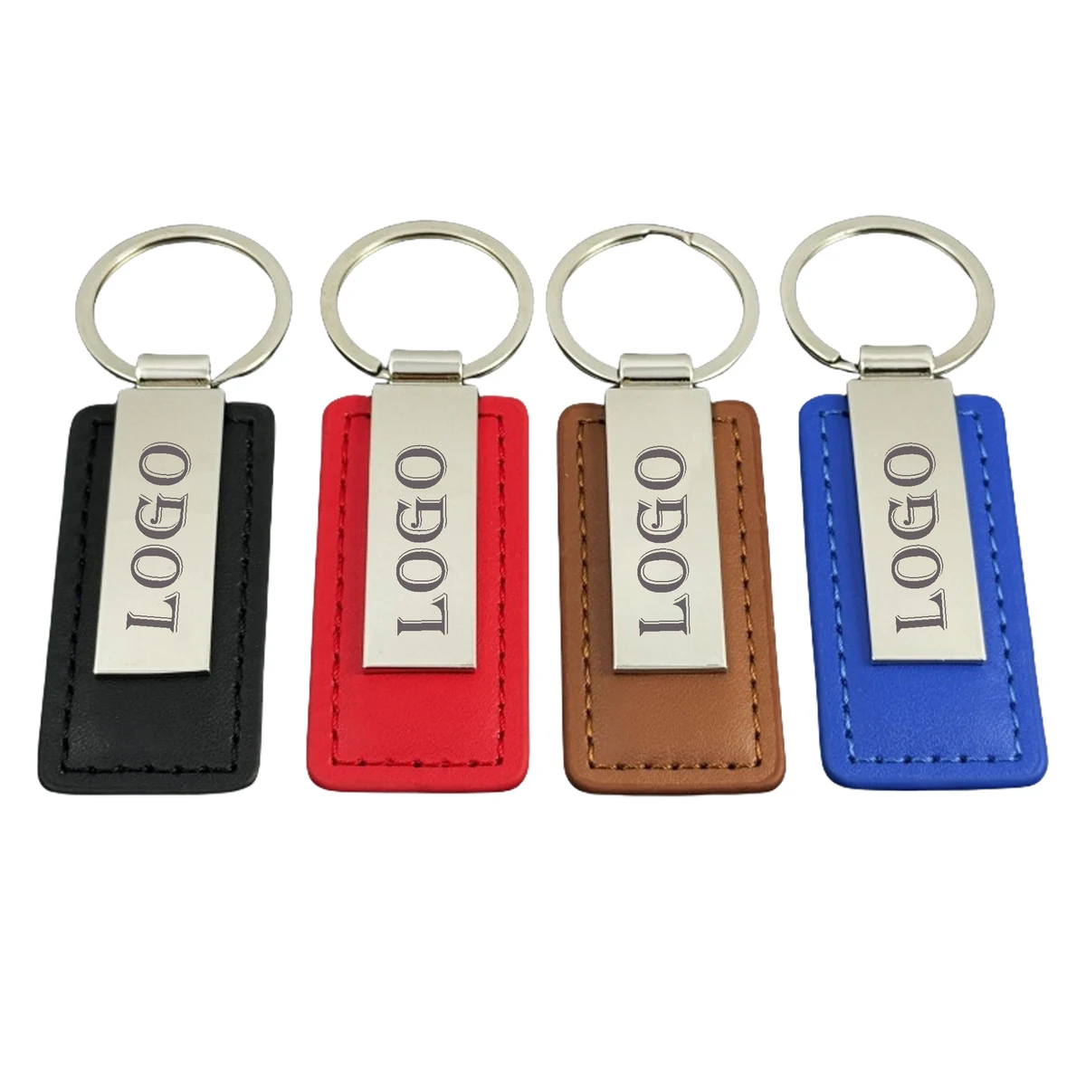 Zinc Alloy & Faux Leather Keychain MOQ50 1