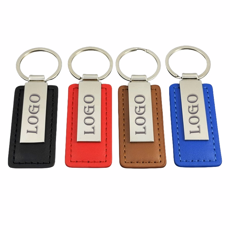 Zinc Alloy & Faux Leather Keychain MOQ50