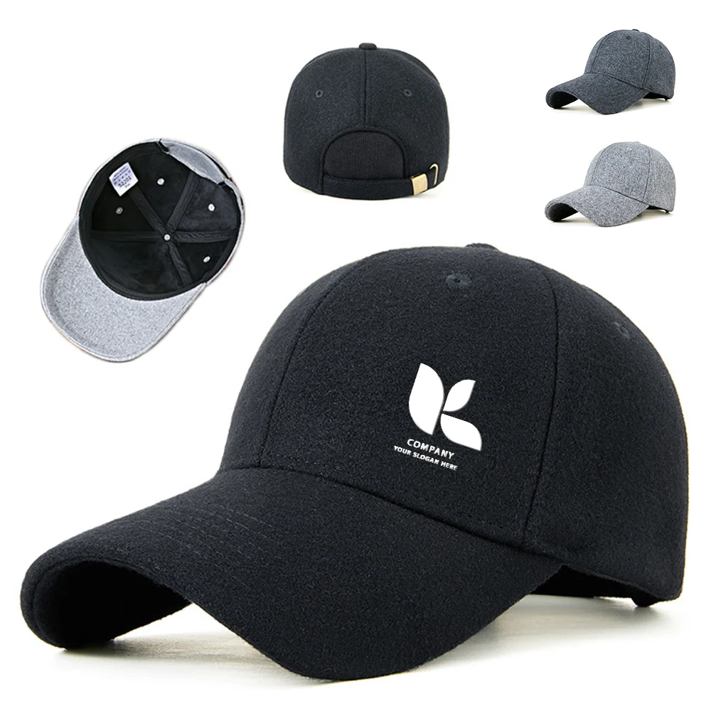 Wool Blend Adjustable Winter Baseball Cap 1